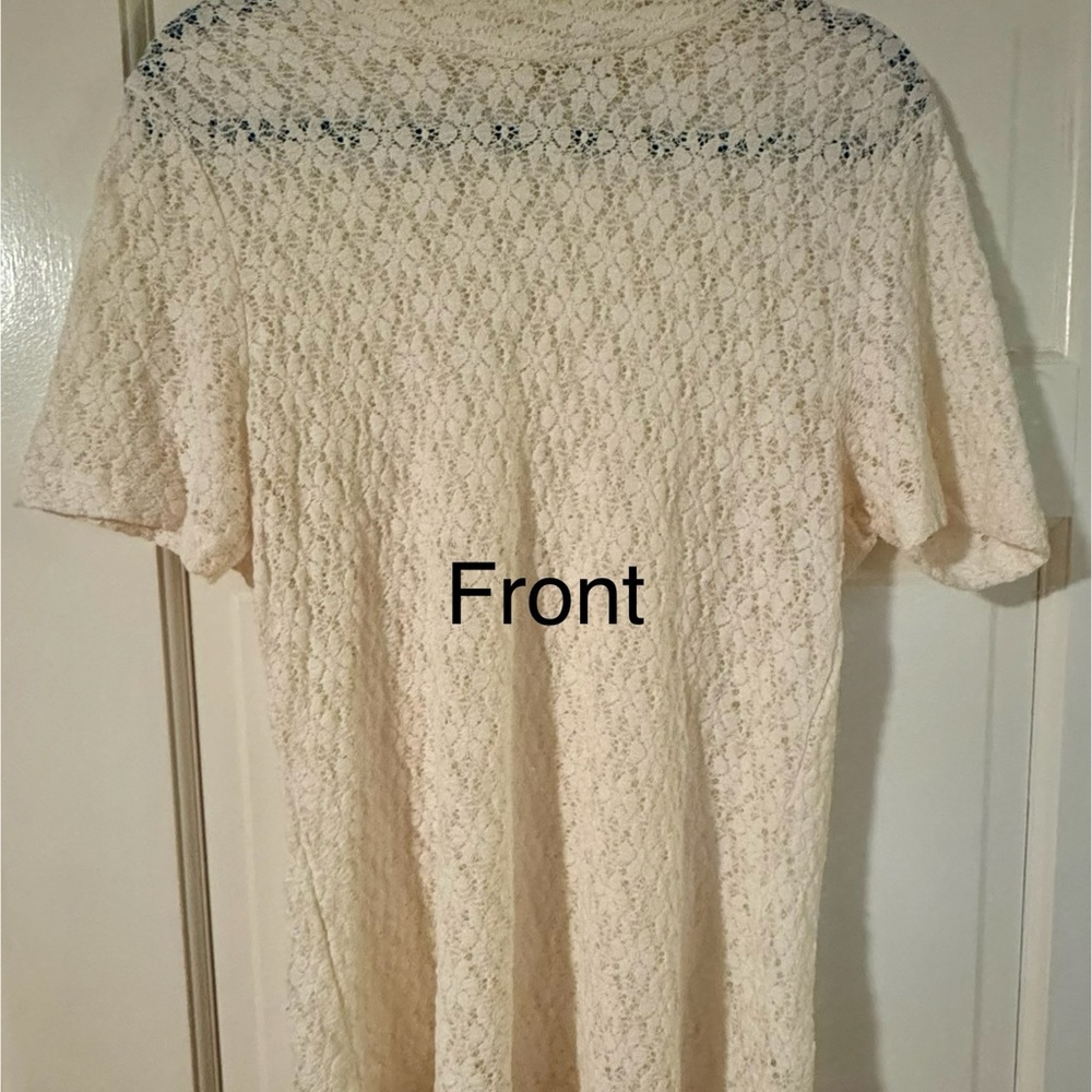 Fitted Cream Lace Women's Top
